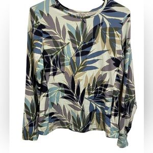 Hang Ten Palm Leaf Beach Swim Rash Guard Quick Dry UPF 50+ Protection Sun Tee